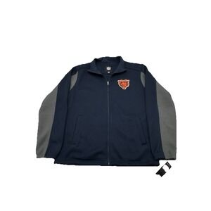 Chicago Bears NFL Full Zip Warmup Jacket GIII Apparel Ribbed Blue Size Large NWT